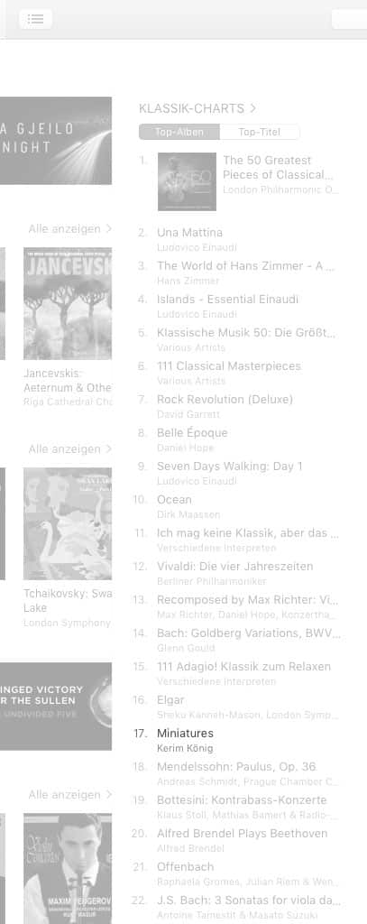 Kerim König "Miniatures" in den iTunes-Charts